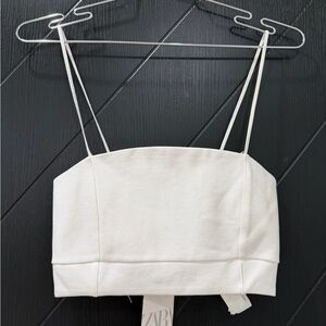 Zara Cream Strappy Crop Top